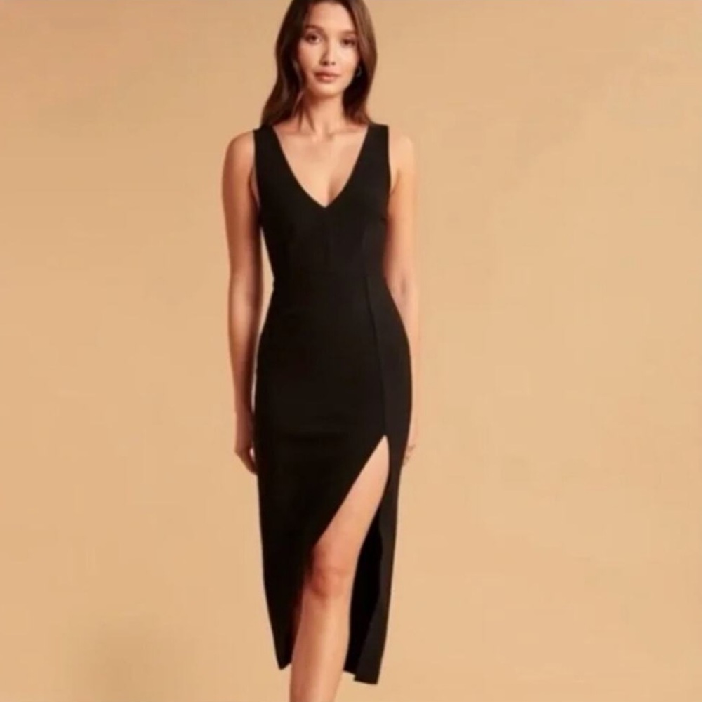 Black Abercrombie & Fitch Midi Dress with Slit
